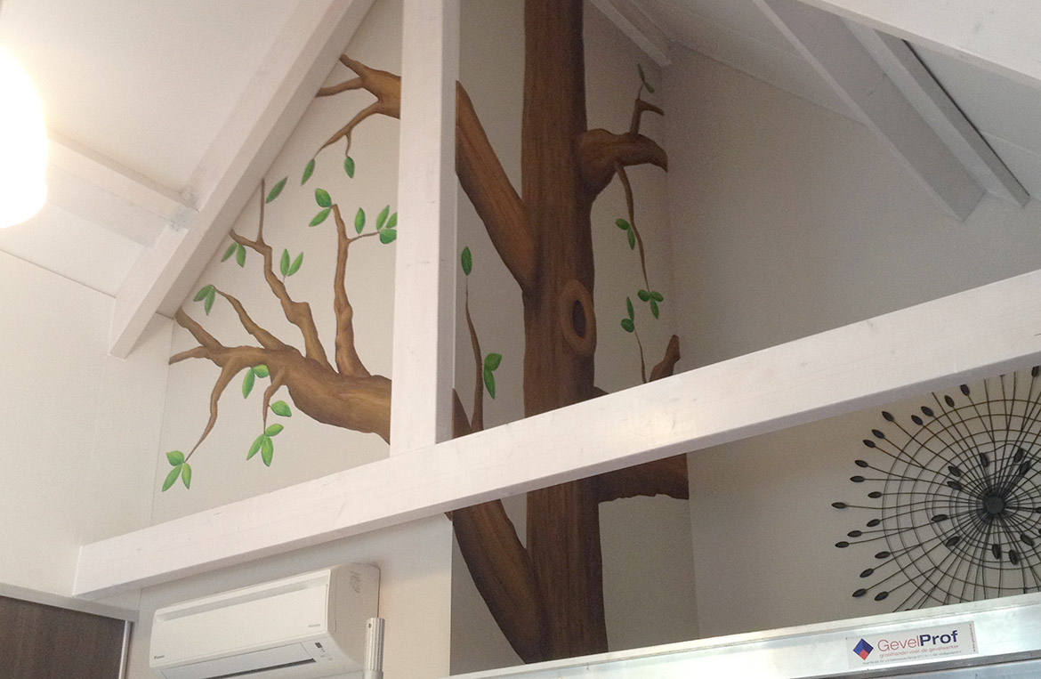 Muurschildering boom