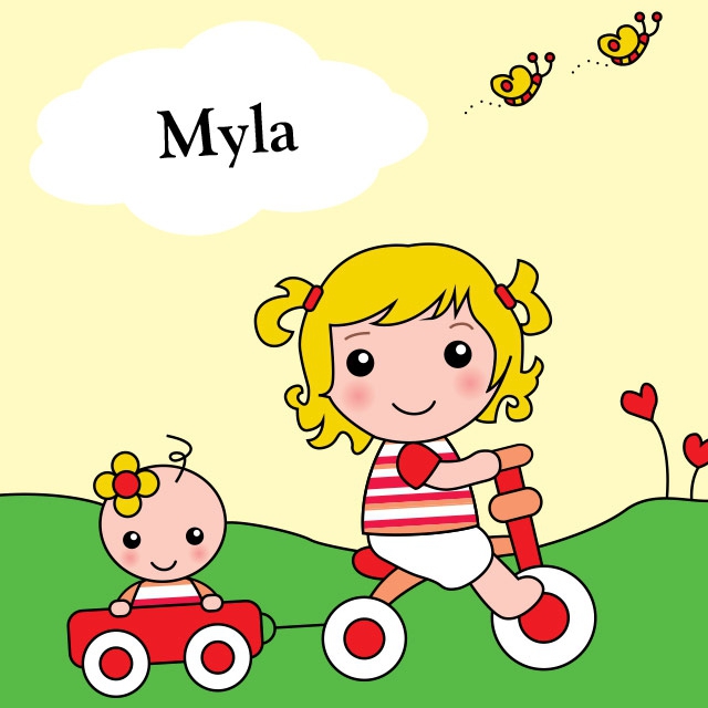 Dit vrolijke geboortekaartje met een zomers sfeertje heb ik gemaakt voor Myla
